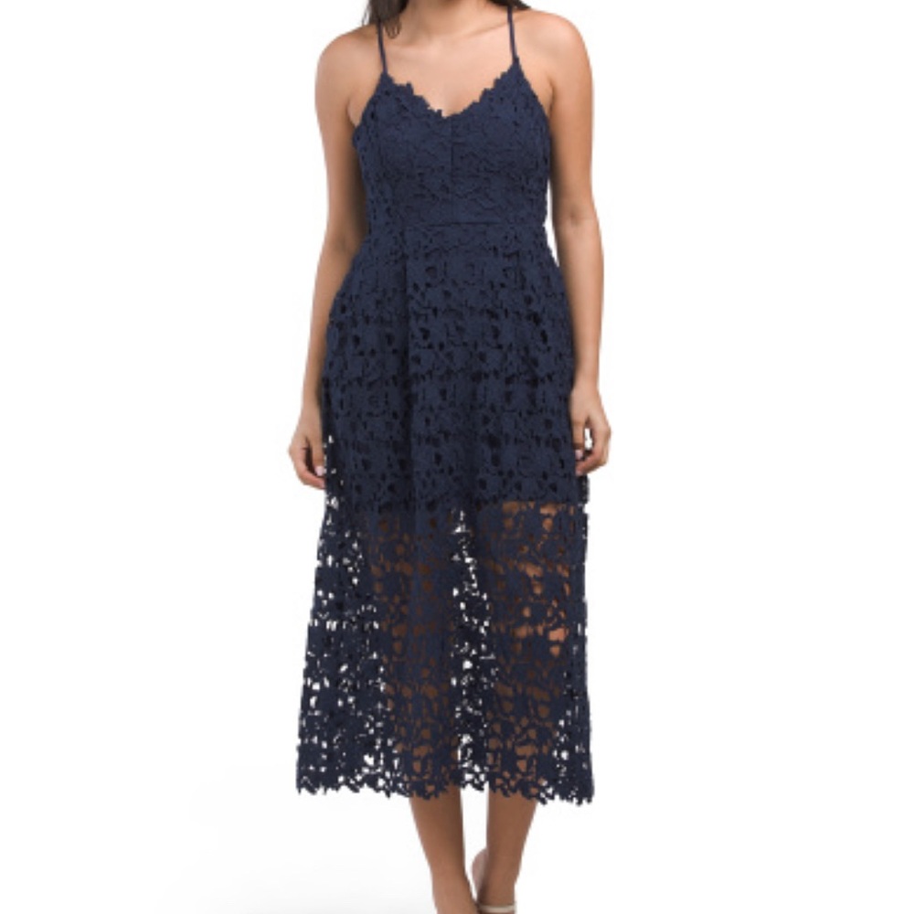 Astr the Label Navy Lace Dress